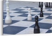 Schilderij - Groot buiten schaken — 100x70 cm