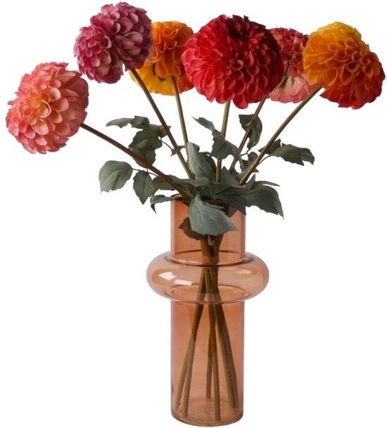 WinQ - Moederdag Boeket Dahlia's inclusief vaas- diverse kleuren