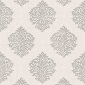 Barok behang Profhome 324803-GU vliesbehang glad in barok stijl mat beige zilver 5,33 m2