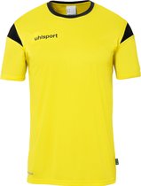 Uhlsport Squad 27 Shirt Korte Mouw Kinderen - Geel / Zwart | Maat: 128