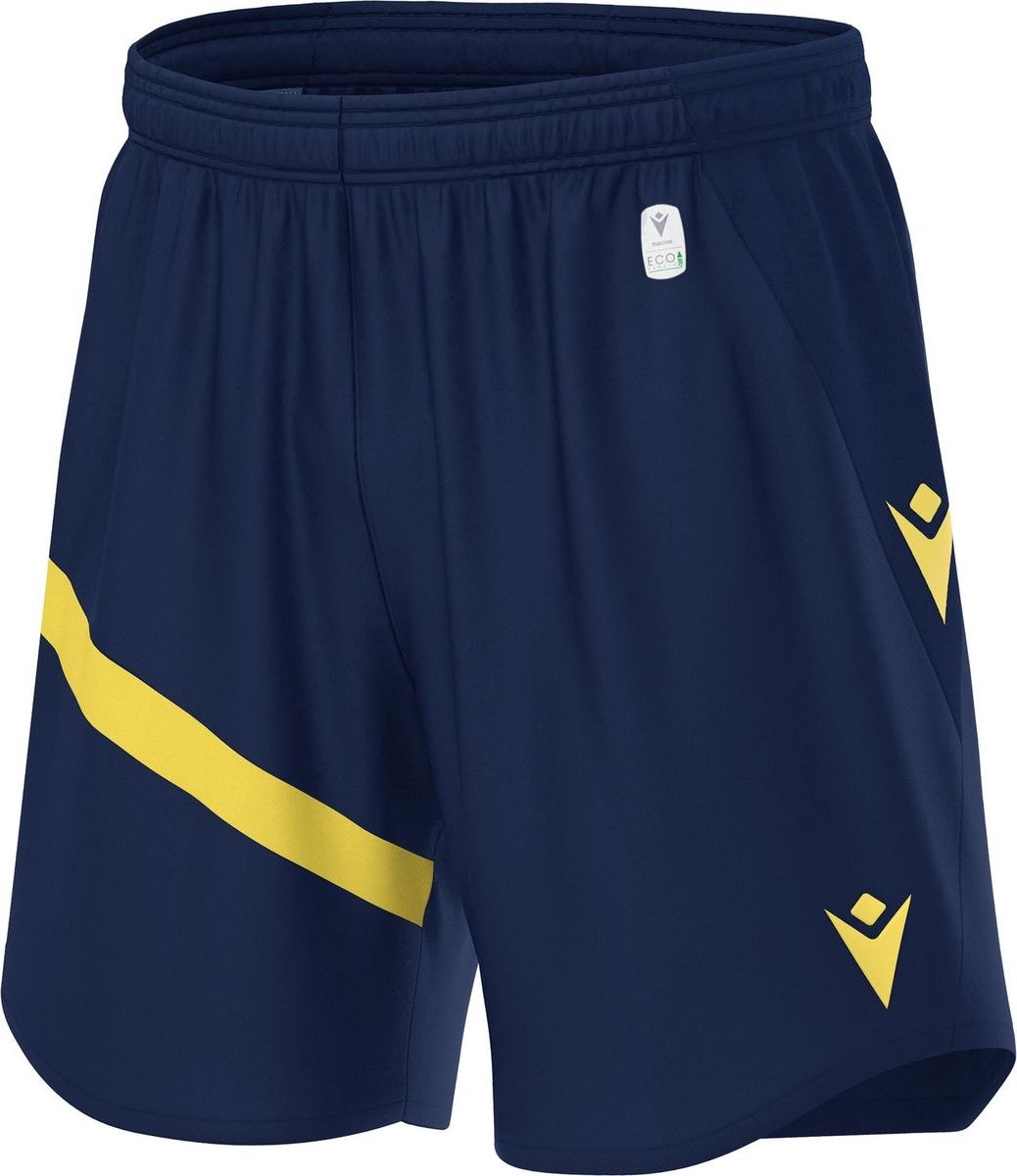 Macron Shen Eco Short Kinderen - Marine / Geel | Maat: 9-10 Y