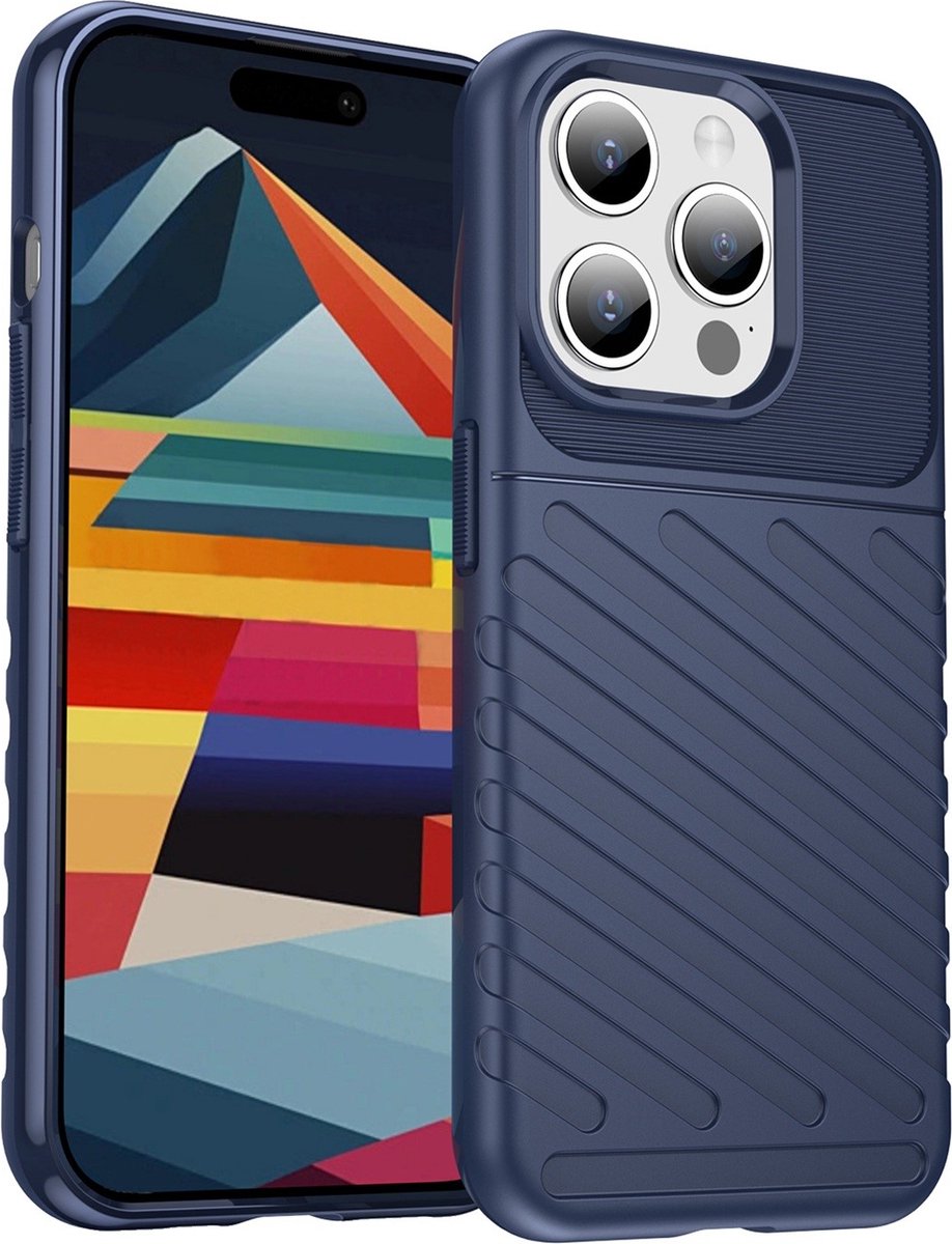 Cityhoesje-iPhone 15 Pro – Thunder – Silicone – Backcover