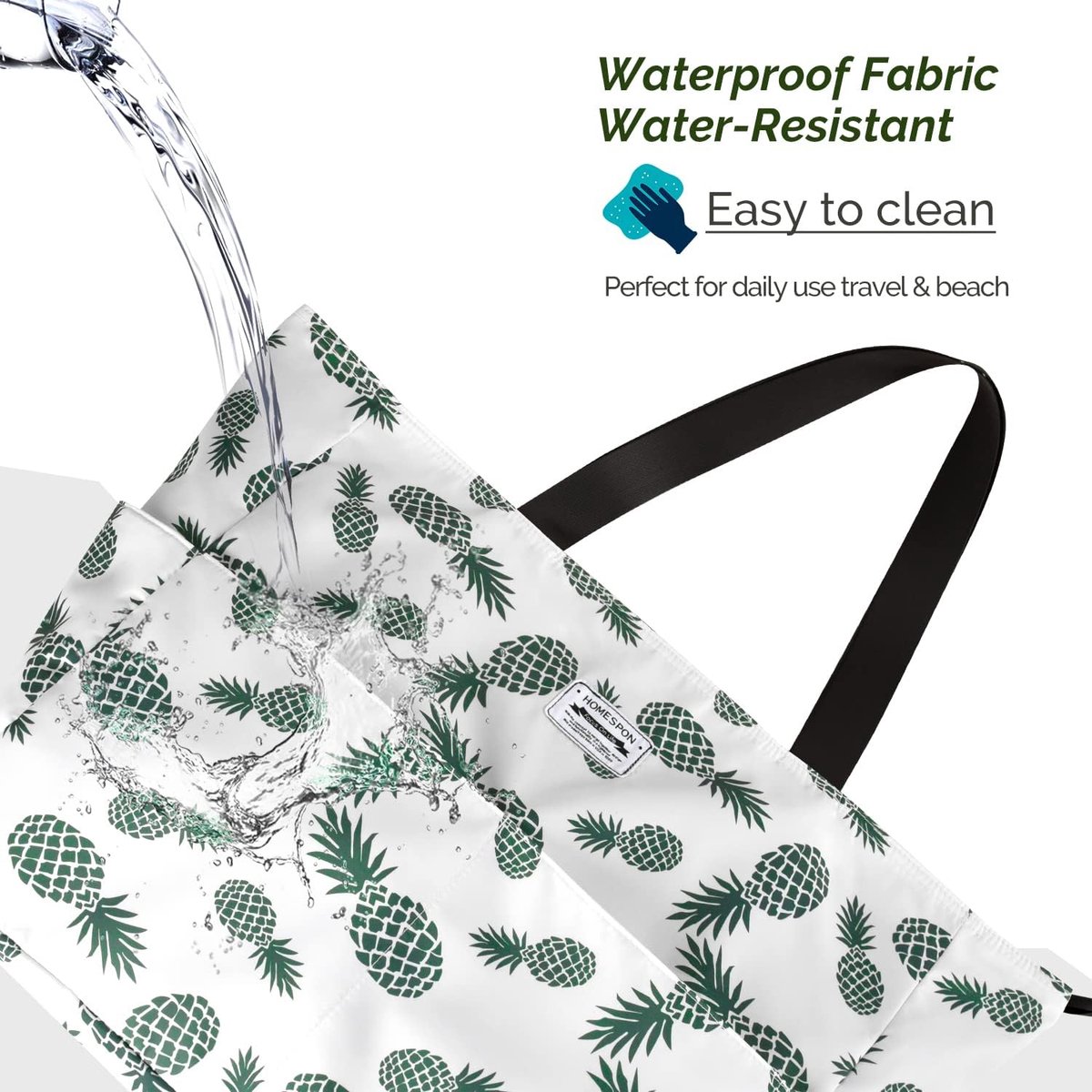 Sac De Plage XXL 40L Igolumon - Étanche, Pliable, Poches Multiples, Noir