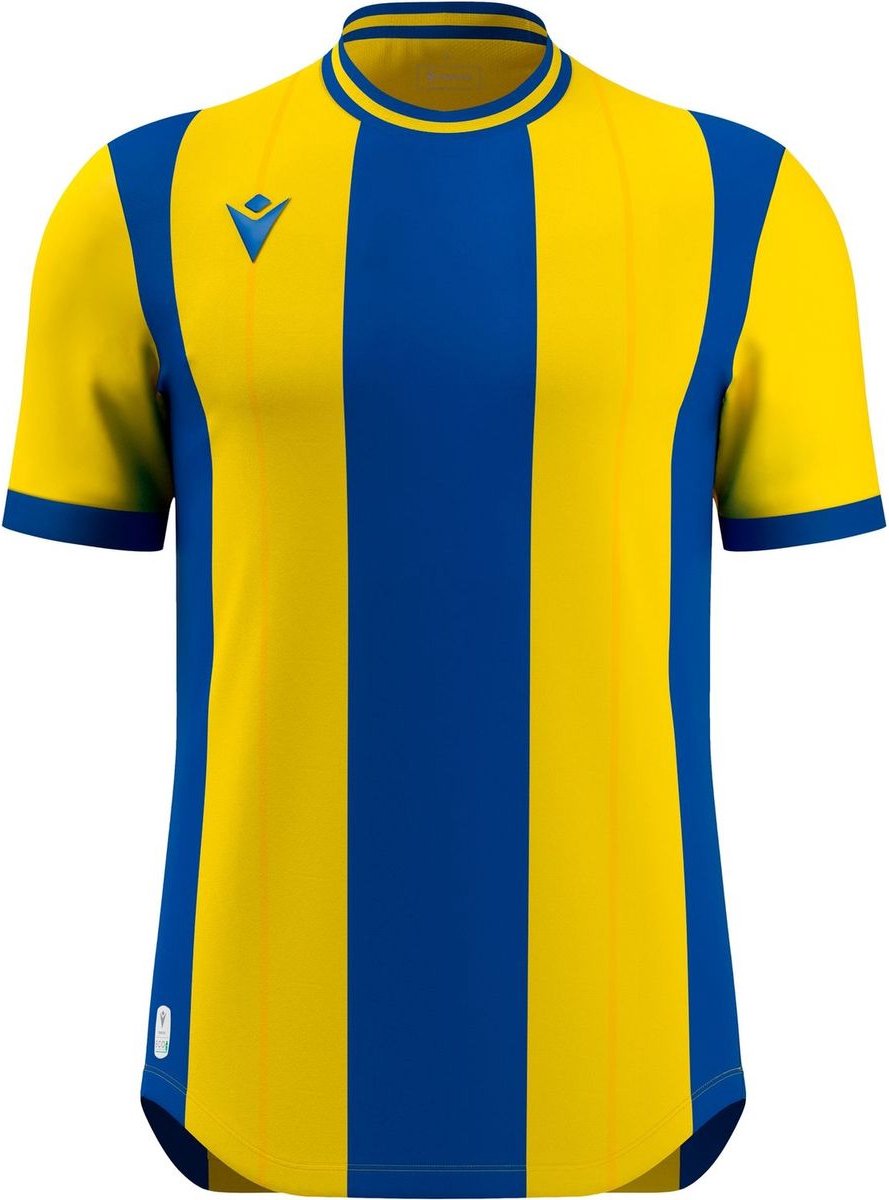 Macron Propus Eco Shirt Korte Mouw Kinderen - Geel / Royal | Maat: 11-12 Y