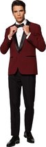 OppoSuits Hot Burgundy - Heren Tuxedo Smoking met Vlinderdas - Chique - Rood - Maat EU 58