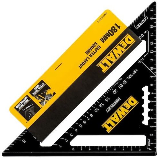 DWHT25227- 0 Triangle de construction | Carré de vitesse | 180 mm | Métrique