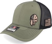 Hatstore- Army Skull Usa Loden/Black Trucker - Army Head Cap