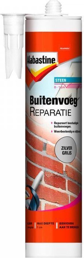 Foto: Alabastine buiten voegreparatie zilvergrijs 310 ml