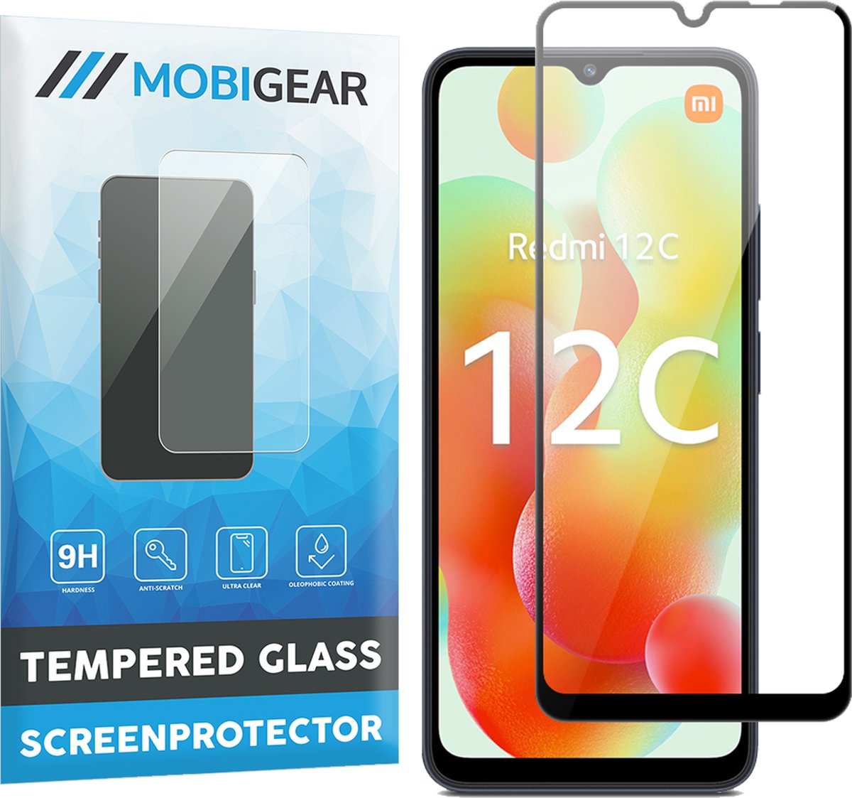 Mobigear Screenprotector geschikt voor Xiaomi Redmi 12C Glazen | Mobigear Premium Screenprotector - Case Friendly
