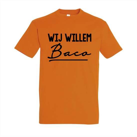 Shirt Oranje - Koningsdag shirt Wij willem baco - Maat XL