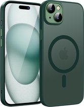 Casemania Hoesje Geschikt voor Apple iPhone 14 - Groen - Matte Armor Back Cover - Geschikt voor MagSafe