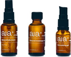 Aia* Intimacy Essentials Box - natuurlijk glijmiddel op waterbasis, stimulerende gel, massageolie - reisverpakking