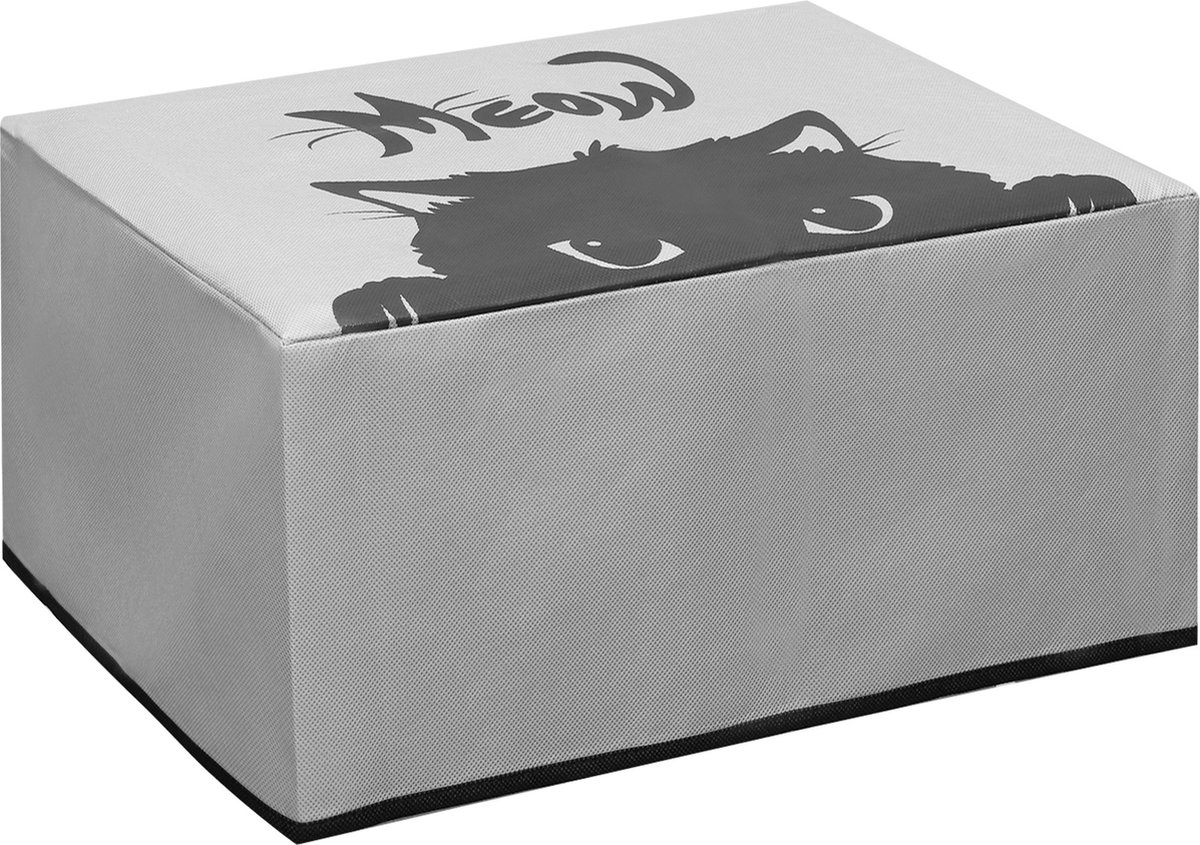 kwmobile hoes geschikt voor Epson Eco Tank ET-3850 / Eco Tank ET-4856 - Beschermhoes voor printer - Cover in grijs / zwart - Kat Meow design