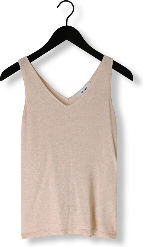Minus Carli Knit Top Tops & T-shirts Dames - Shirt - Goud - Maat XL