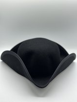 Driesteek hoed handgemaakt van lana wol - Piratenhoed - Tricorn hoed -