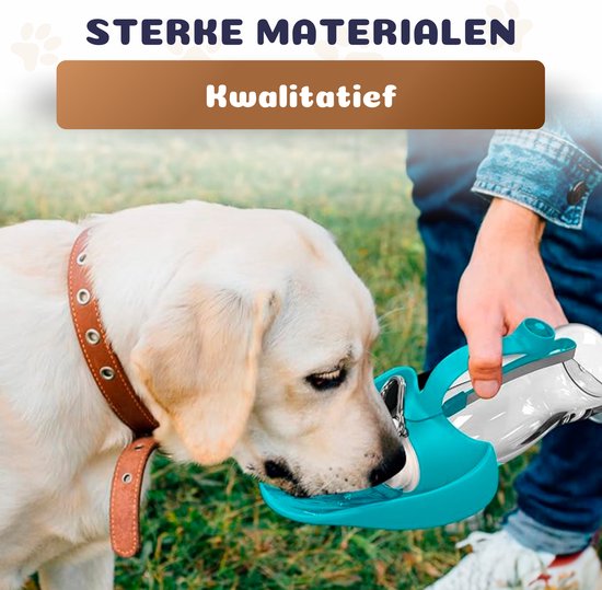 Drinkfles Hond - Waterfles Voor Onderweg - Honden drinkbus - 550ml - Blauw - Pet Perfect
