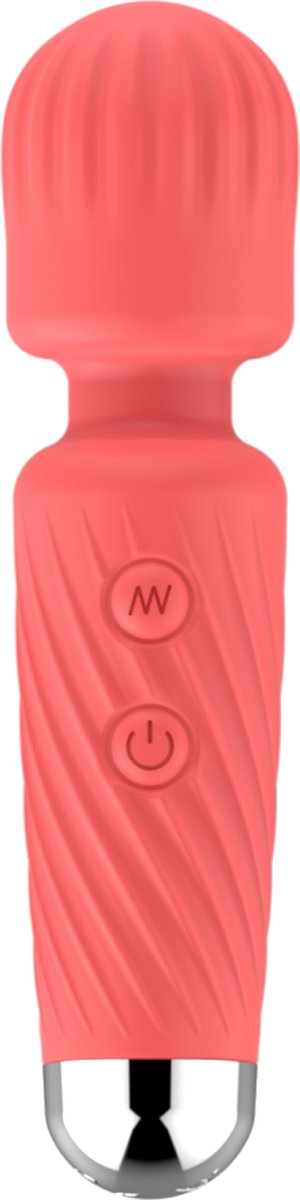 Goedkoopste Cupitoys® Wand vibrator met reliëf - 12,5cm - Lichtroze - 16 standen - Vibrators voor vrouwen en mannen - Sex toys voor vrouwen en mannen