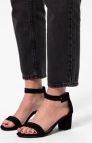 Sacha - Dames - Zwarte sandalen met hak - Maat 39