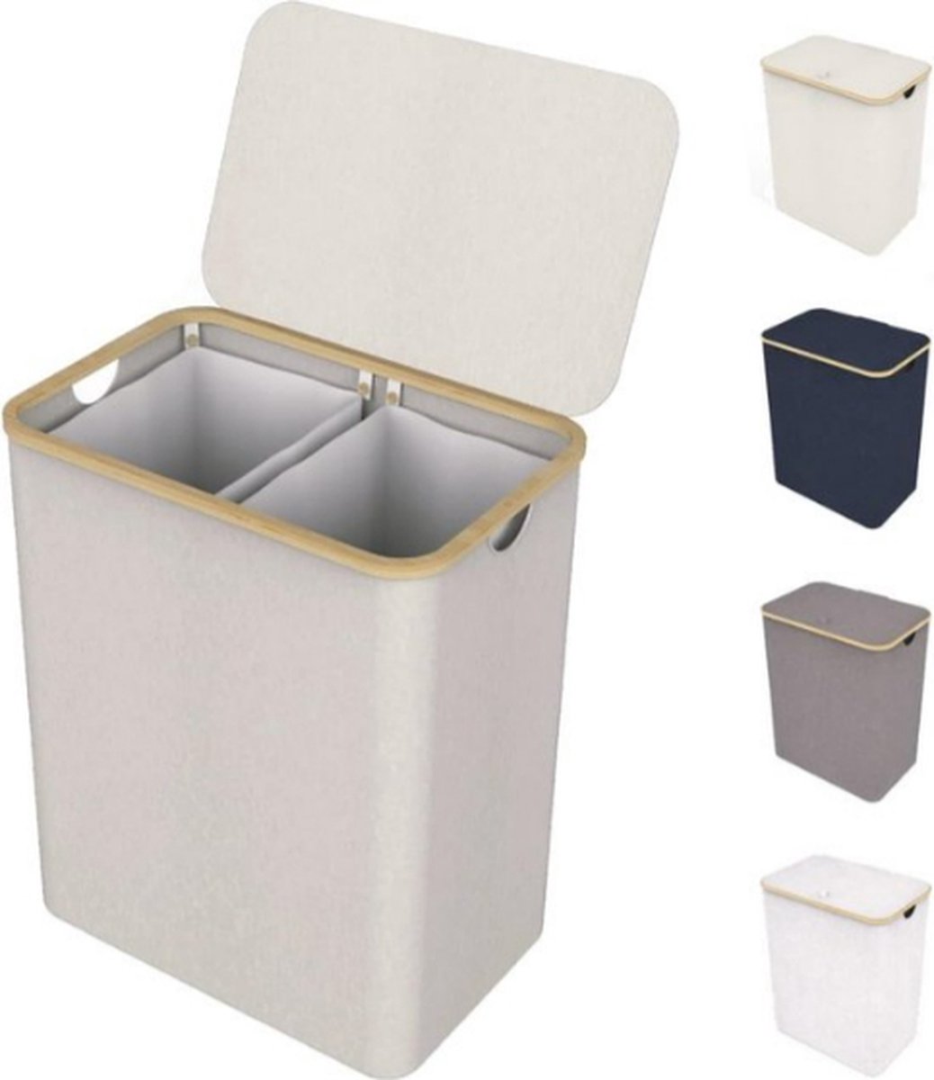 Goedkoopste Dubbele Wasmand - Wasmand 2 Vakken - Laundry Bag - 150L