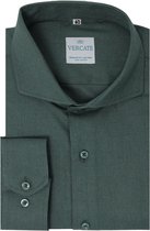 Vercate - Strijkvrij Kreukvrij Overhemd - Groen - Regular Fit - Bamboe Katoen - Lange Mouw - Heren - Maat 42/L