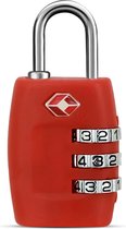 Serrure de valise - Cadenas - Serrure à combinaison - 3 chiffres - Certifié TSA - Rouge