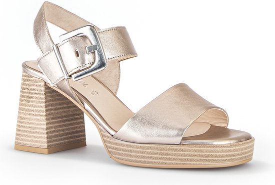 Gabor chunky suède loafers met ketting lichtgroen