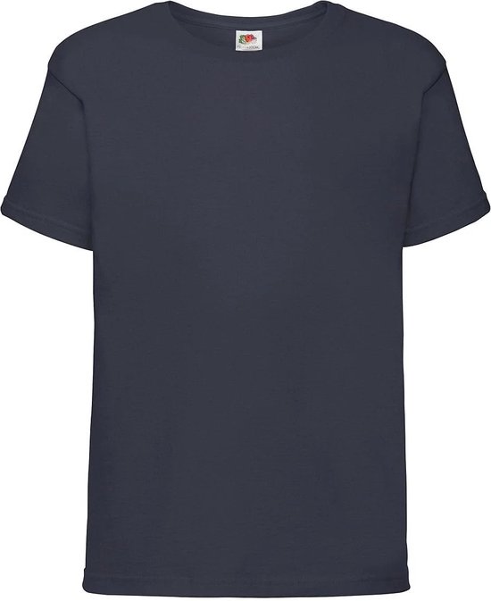 Foto: Fruit of the loom kids sofspun t shirt donker blauw 116 5 6 jaar