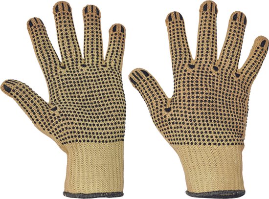 Cerva CHIFFCHAFF handschoen kevlar PVC . 01130003 - Geel/Groen - 7
