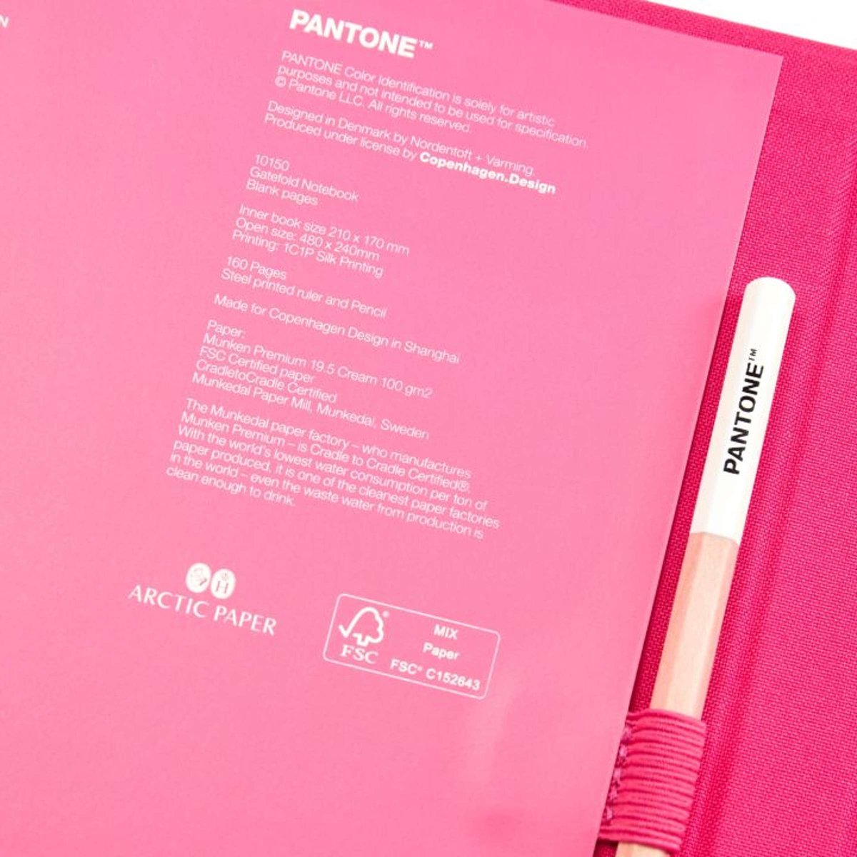 Copenhagen Design - Notitieboek Gelinieerd met Potlood - Dark Pink 213 - Papier - Roze