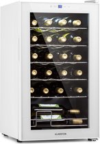 Klarstein Shiraz 24 Uno Wijnkoelkast - 63 Liter - 24 Flessen - Touch bediening - 5-18°C - Wit glas