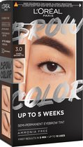 L'Oréal Paris Brow Color wenkbrauwverf - getinte wenkbrauwen tot wel 5 weken* - resultaten na 5 min. - 3.0 Dark Brunette - 30 ml