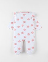 Jersey 1-delige pyjama met vlinderprint, lichtroze.