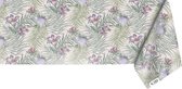 Raved Tafelzeil Paarse Bloesem  140 cm x  320 cm - Groen - Bloemen - PVC - Afwasbaar