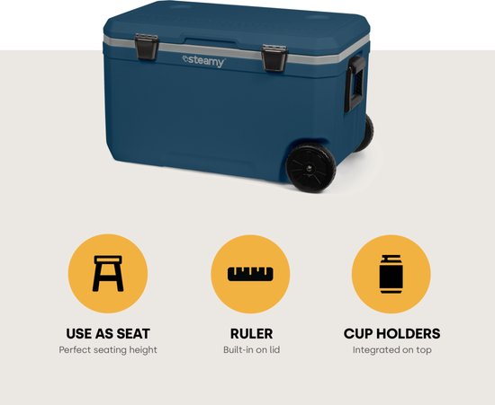 Steamy Cool 70 Roller - Grote Koelbox op Wielen - 70 Liter - Blauw van Steamy — afbeelding 5