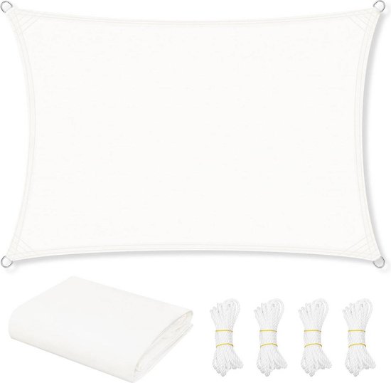 Voile d'ombrage Plein air Rootz Premium - Voile d'ombrage - Auvent de protection UV - Imperméable - Durable - Installation facile - 5 m x 7 m