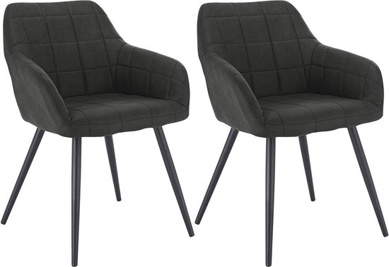 Rootz Set van 2 Eetkamerstoelen - Fauteuils - Ergonomische stoelen - Comfortabel en ondersteunend - Duurzaam en stabiel - Veelzijdig ontwerp - 49 cm x 43 cm x 81 cm