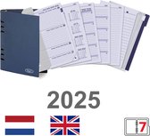 Kalpa 6407-25 A5 Agenda Inleg Week EN NL (Een beetje roest op de ringbinder!) + opbergmap 2025