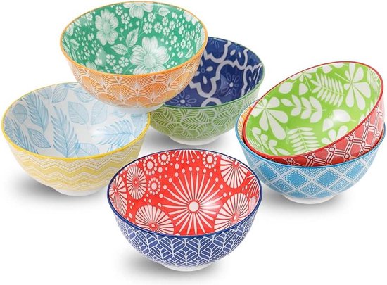 Belle Vous 4 Pak Zwart Plastic Herbruikbare Ontbijt Kommen - 700 ml Serveer Kommen Set - Onbreekbaar, BPA Vrij, Lichtgewicht Kommen voor Soep, Noedels, Fruit & Salade - Magnetron en Vaatwasser Veilig