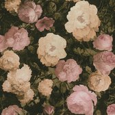 Papier peint Fleurs Profhome 376501-GU papier peint intissé légèrement texturé avec motif floral mat rose crème blanc vert 5,33 m2