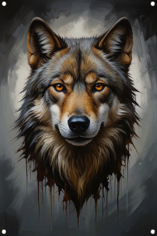 Wolf posters - Dier posters - Tuinposters Vacht - Buiten poster - Tuin schilderij - Tuin decoratie tuinposter 60x90 cm