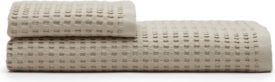 Kave Home - Zinnia handdoek van 100% katoen in beige 70 x 140 cm