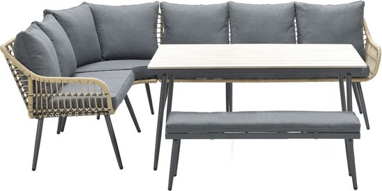 Foto: Garden impressions lucas lounge dining set links 6 delig natural