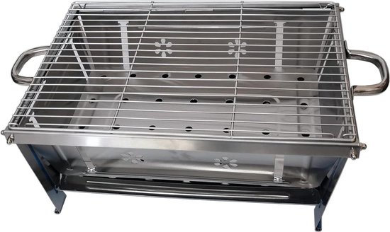 Roestvrijstalen draagbare BBQ voor kamperen opvouwbare houtskoolbarbecue outdoor herbruikbare grill met draagtas Barbecue van DETIIFRY — afbeelding 5