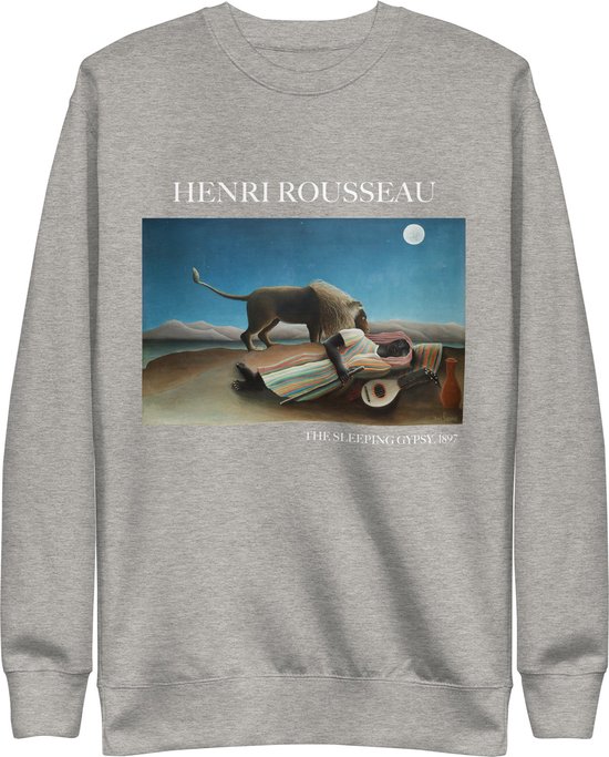 Henri Rousseau 'De Slapende Zigeuner' ("The Sleeping Gypsy") Beroemd Schilderij Sweatshirt | Unisex Premium Sweatshirt | Carbon Grijs | XL