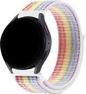 Bandz universeel 20mm nylon loop band geschikt voor Samsung Galaxy Watch 4 (Classic) / 5 (Pro) / 6 (Classic) / Active 1/2 40 & 44mm / Watch 1 42mm / Watch 3 41mm / Gear Sport - Hoogwaardig nylon bandje met klittenbandsluiting - multicolour