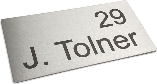 Kirinify – Plaque signalétique en acier inoxydable pour porte d'entrée 12 x 6 cm – Plaque signalétique en acier inoxydable pour boîte aux lettres – Gravure laser permanente – Autocollante