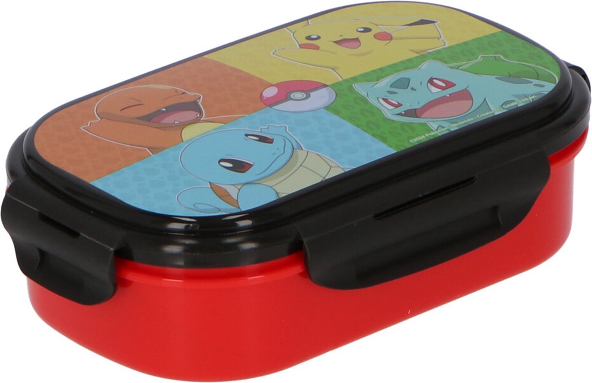 Pokémon Broodtrommel met Bestek - School - Lunchtrommel - Lunchbox - BPA Vrij (Pikachu, Charmander, Bulbasaur, Squirtle)