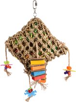 FLAMINGO - Vogelspeelgoed - Papyr - papegaaiennet - vierkant - 45 - cm - meerkleurig