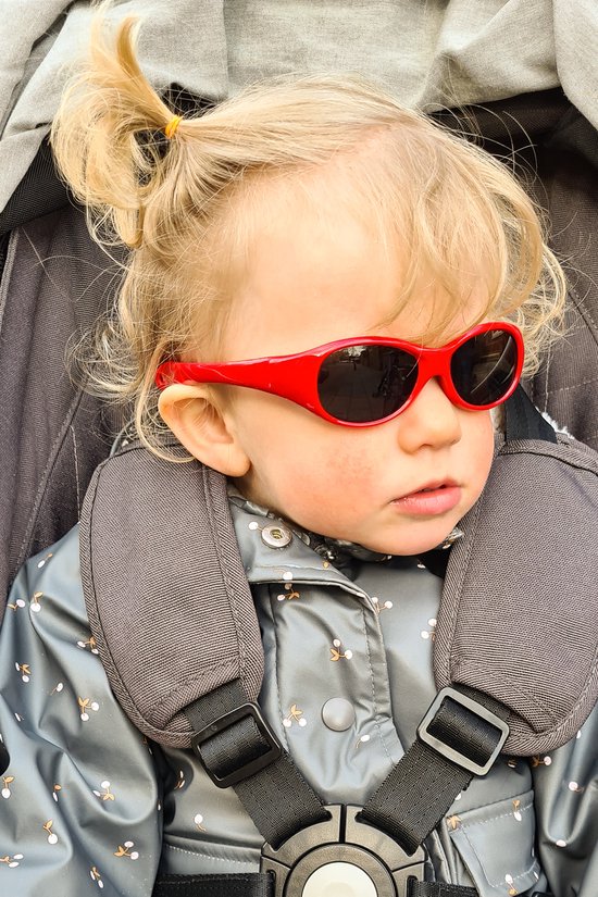 Melleson Eyewear - Kinderzonnebril Noah met band 0 - 1 jaar - maat S - rood - Zonder koker van Melleson Eyewear — afbeelding 5