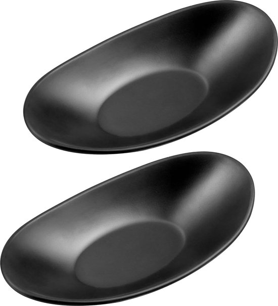 2 stuks sieradenbakje leeg zakbakje ovaal zwart herbruikbaar instaptafel sleutelbakje voor sieraden 21,5 x 11,5 cm
